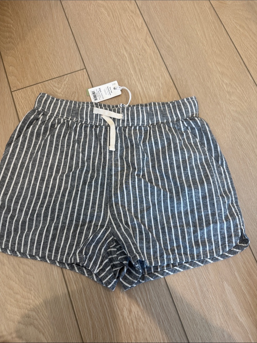Marine Layer Gray and White Striped Athletic Pull-On Shorts NWT